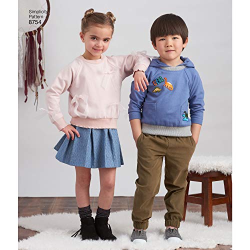 Simplicity Children's Sweatshirt, Skirt, And Pants Sewing Patterns, Sizes 3-8 #TOP1
