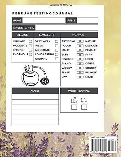 Perfume Collector's Logbook: Organize, create and write reviews of perfume,a place for fragrance lovers|Fragrance and Perfume Collection Record ... Journal to Rate Concentrated Essential Oils image 3