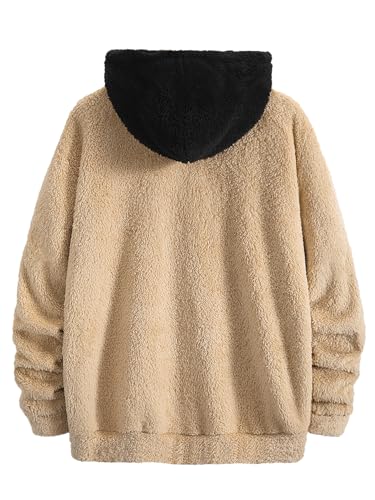 Mens Color Block Hoodie Sweatshirt With Drawstring Loose Long Sleeves And Hand Pockets Autumn And Winter Mens Hoodies2