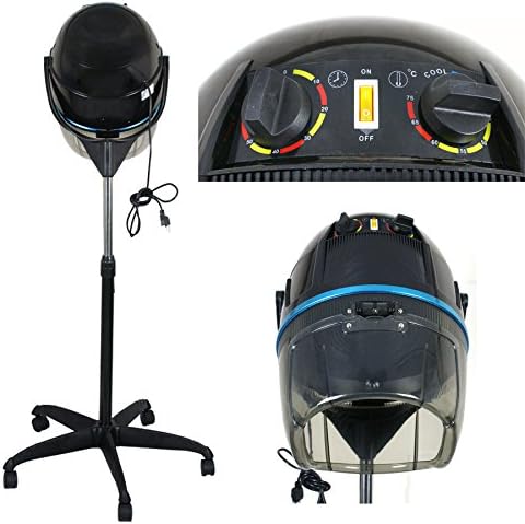 Miniatura 8 de LEMY Secador de pelo profesional con capucha de 1300 W, secador de pelo de salón con temporizador ajustable y 3 ajustes de velocidad de calor,