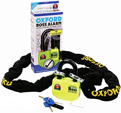 Oxford Big Boss OF12 - Cerradura de alarma y cadena (12 mm x 2 m)