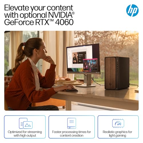 HP OmniDesk AI Tower Desktop PC | Intel® Core™ Ultra 7 265 Processor | 16GB DDR5 RAM | 1TB SSD | Intel® Graphics | Windows 11 Home | Dark Wood and Jack Black | M03-0003sa - Image 4