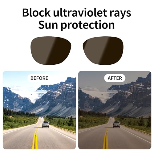 Image of HiBloks Replacement Lenses for Ray-Ban Meta Wayfarer (RW4008 Size L), UV Protection Sunglass Lens Set for Smart Glasses, Premium Lens Kit for Men & Women Driving, Cycling or Outdoor (Brown)