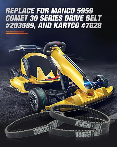 Image of Frokom 1 Pack 30 Series Go Kart Drive Belt Manco 5959 Comet 203589 Kartco 7628 Ken-bar Karts 5HP-7HP Engine Comet 30 Series TAV2 Bolt