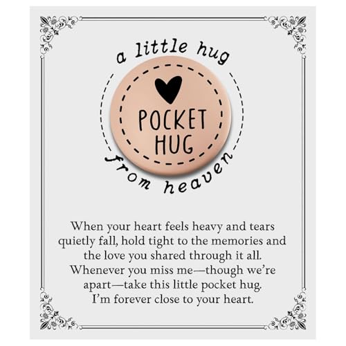 Pocket Hug from Heaven, Sympathy Memorial Gift with Card, Bereavement Comfort Keepsake for Loss of...