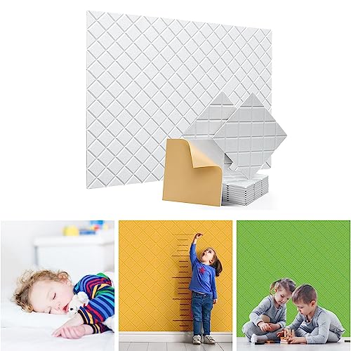 12 Pack de paneles acústicos autoadhesivos 12x12x0.4 pulgadas para insonorización de paredes, espuma para estudio, oficina, color blanco miniatura 2