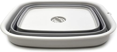 Miniatura 3 de SAMMART Bandeja plegable de 15 litros (3.9 galones) con tapón de drenaje, lavabo plegable, bañera portátil para lavar platos, bandeja de