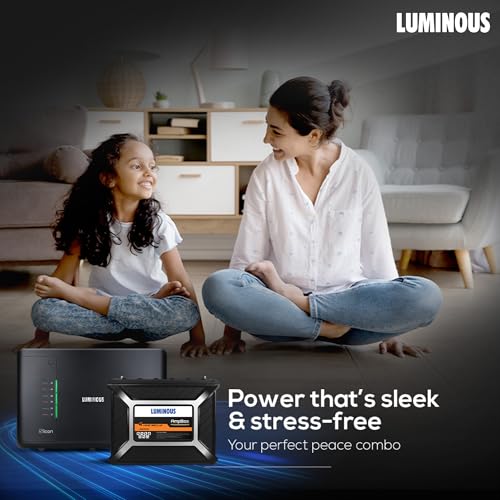 Image of Luminous Inverter & Battery Combo for Home, Office & Shops | iCon Black 1100 Inverter with AmpBox Gel Battery | Fast Charging, 4hr Backup, Maintenance-Free | Warranty: 36 & 60 Months