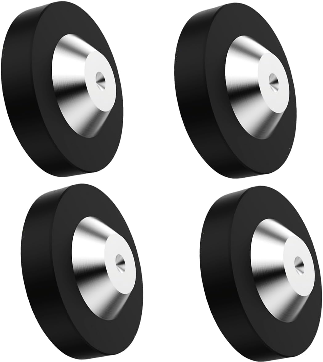 4 Pcs Speaker Feet Isolation Pads POM Spike Stand Subwoofer Feet with Stainless Steel Speaker Pads for Vibration Damping,HiFi Speakers,Audio Amplifiers,DAC and CD Player (49X35mm, Speaker Feet Pads)