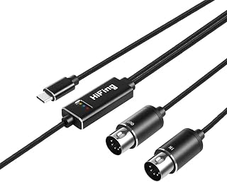 TENINYU USB to MIDI Cable Converter 2 in 1 PC to Synthesizer Music Studio Keyboard Interface Wire Plug Controller Adapter Cord 16 Channels Supports Computer Laptop Windows and Mac (Type-C)