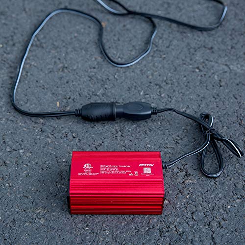 BESTEK 12.1ft/3.7m 12V 24V Cigarette Lighter Extension Cord, 12AWG Heavy Duty Cigarette Lighter Cable with Cigarette Lighter Plug Socket (Black)