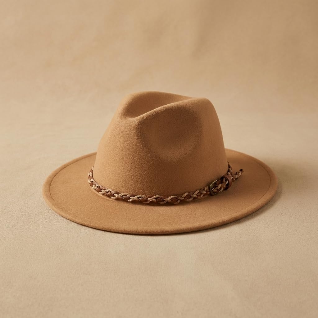 Cowboy Hat Bands for Men,Western Hat Accessory with Braided Leather Design