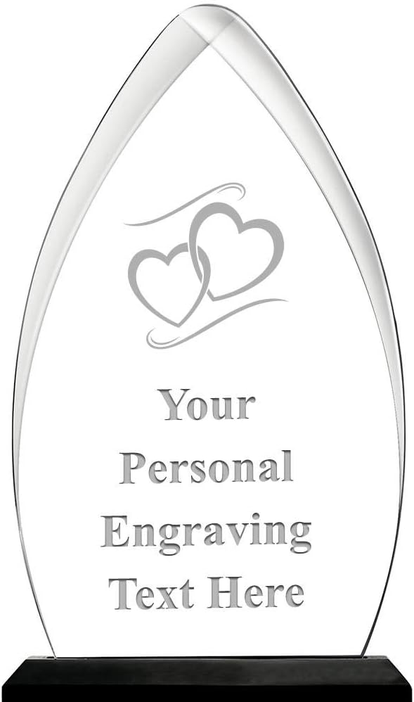 Crown Awards Hearts Acrylic Award, 6.75" H Personalized Hearts Award with Custom Engraving Prime