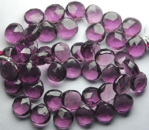 Kunzite perles cœur briolette sans défaut pour éviter la casse lors du montage de bijoux