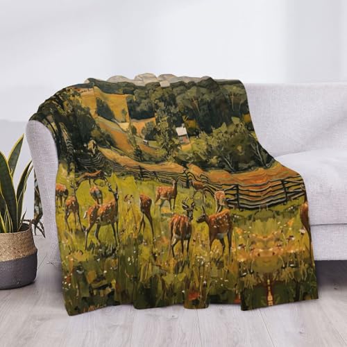 Couverture en flanelle supérieure au motif cerf rustique chic - 5