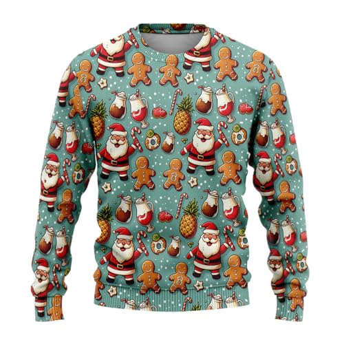 Christmas Sweater for Women, Men's Santa Claus Sweatshirt, Crewneck Ugly Christmas Sweaters (HN-SW12)