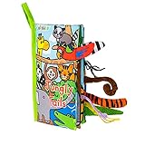 HECCEI Baby Cloth Books, Tail Books, Activity Crinkle Soft Books Toddler Early Development Cloth Books for Baby/Infant/Toddler 3 Months+ (Jungle Tails)
