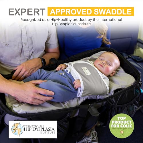 Image of Anna & Eve Baby Swaddle Strap for Newborns and Infants - 100% Cotton, No Overheating - The Original Arms Only - Adjustable Large Size Swaddle, Fits Chest 16 inch to 20.5 inch - Grey