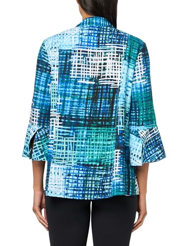 Ali Miles Women's Printed Knit Mesh Button Front Jacket2