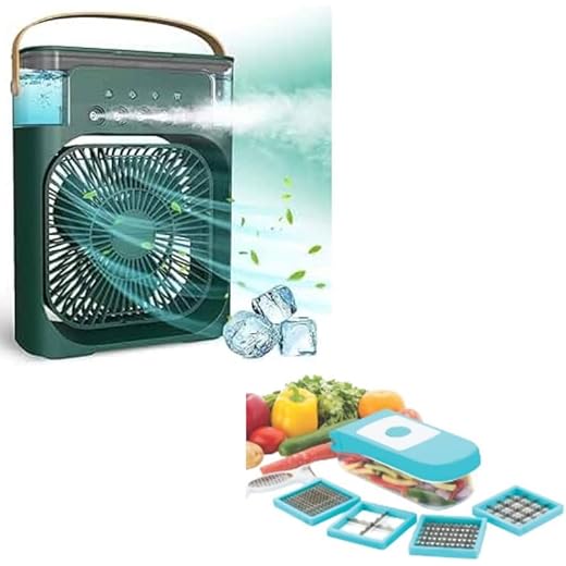 Raptas Combo C124 Portable Air Cooler Fan with LED Lighting