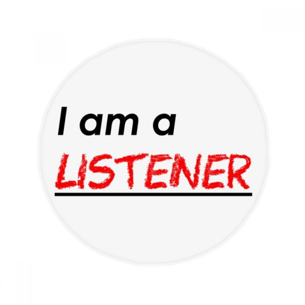 Tapis rond antidérapant Je suis Un Listener - Salon & Cuisine 50cm