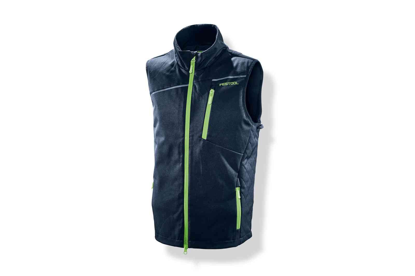 Festool Chaleco Softshell para hombre, resistente al viento, impermeable, transpirable, para actividades al aire libre y ocio, con bolsillos, color negro