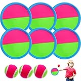 OJYUDD 9 Pcs Ball Catch Set Games Toss Paddle,Toss and Catch Ball Game Set,Beach Toys Back Yard Outdoor Lawn Backyard Throw Sticky Set