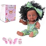 TUSALMO 10 INCH Black Baby Doll Toy with Accessories - African American Baby Dolls in Gift Box - Ideal Holiday, Christmas, Birthday Gift for 3 Year Old Girls - Soft Body Black Dolls for Toddlers