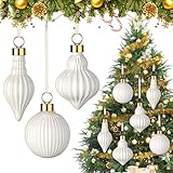 Soulchen 3 Pcs 3.14 in Vintage Christmas Porcelain Ornaments for Tree Ceramic Blank Ornaments White Final Porcelain Hanging Decorative Balls DIY for Xmas Tree Party Holiday Decoration Painting Crafts