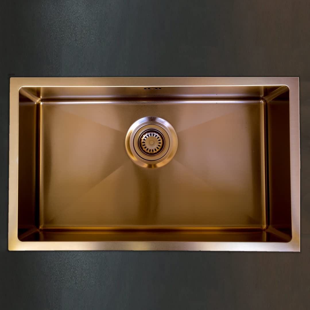 Essebagno Luisa fregadero de una cubeta 76x45 inoxidable cobre
