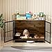 GOWE Dog Cage Furniture with Cushion, Dog Kennel Indoor with Rotating Feeder Bowls, Heavy Duty Indoor Puppy Cage Kennel for Medium to Large Dogs, 41