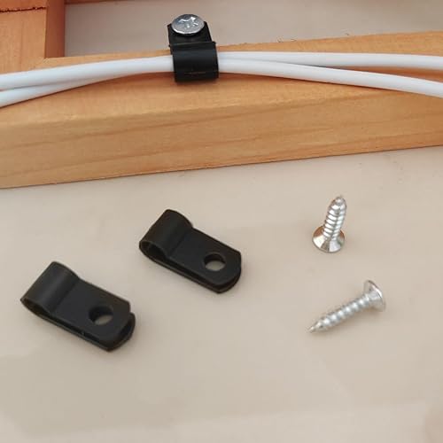 Miniatura 6 de 100 clips de montaje estilo P para arnés de cableado, abrazadera de cable tipo R, clips de sujeción de cable de montaje de tornillo de nailon con