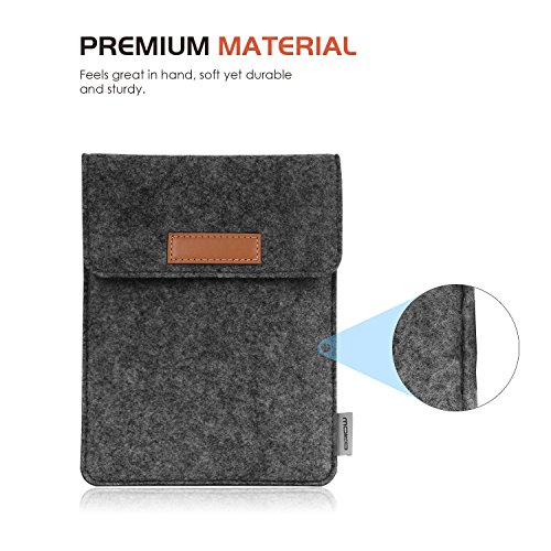 MoKo Custodia in Feltro Compatibile con Kindle Paperwhite 11a Gen 2021/Kindle 10th Generation 2019/Kindle Voyage/Fire HD 6, E-Book Case Protettivo, Grigio Scuro - Image 6