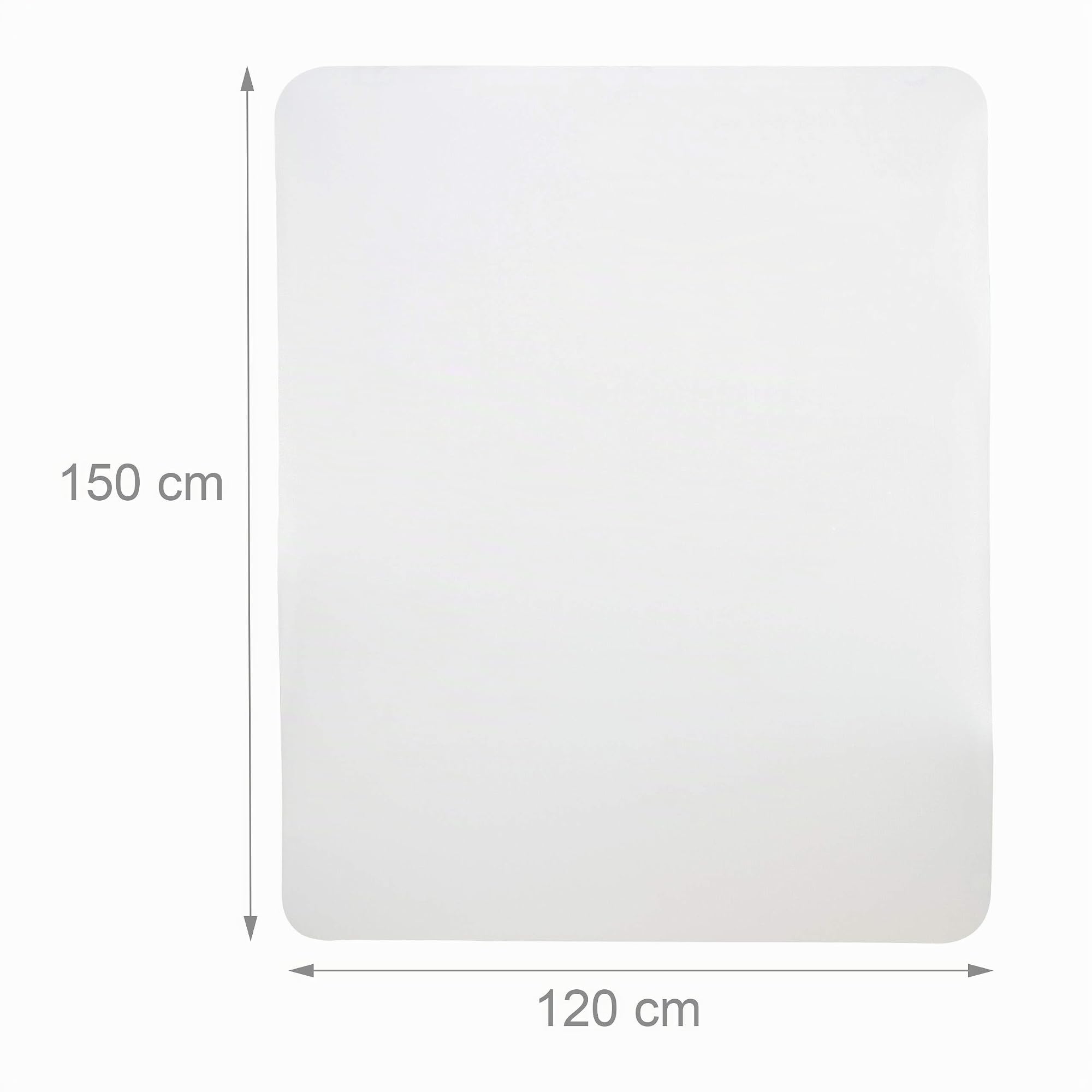 Relaxdays 10022316_773 Tappeto Protezione Pavimento Sedia Ufficio 120 x 150 cm, Anti-Graffio, Polietilene, Fonoassorbente, Bianco