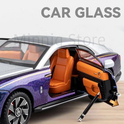 Image of 1:24 Rolls-Royce Spectre Diecast Metal Pull Back Car with 6 Openable Doors with Sound and Light Toy Decoration car Best Gift Toys for Kids (1.24 Rolls Royce Spectre - Multicolor)
