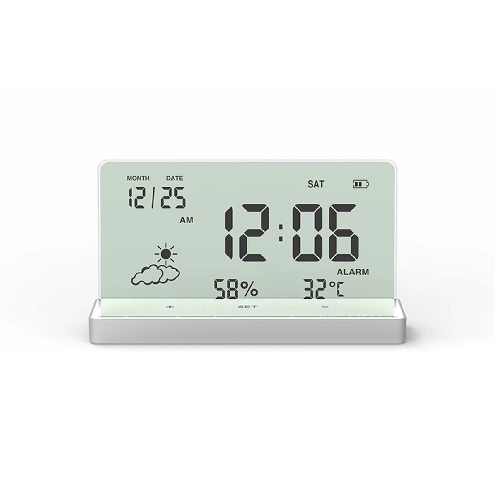Horloge Miroir LED - Réveil Design Transparent Réglable | Pour Bureau, Chambre, Salle De Bain, Cuisine - 11