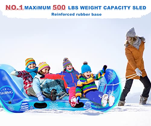 Snow Sled 70'' Giant Snow Tube For Kids Adults With 4 Reinforced Handles, Inflatable Toboggan Sled With Pull Rope Winter Outdoor Gifts For Toddlers Boys Girls Snow Ski Play #TOP3