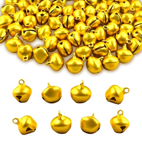 150 Pcs Gold Bells 14mm Jingle Bells for Crafts Gold Small Metal Bell for Jewellery Making Crafts Christmas Party Decoration Pet Dog Cat Collars DIY Accessories Home Decor
