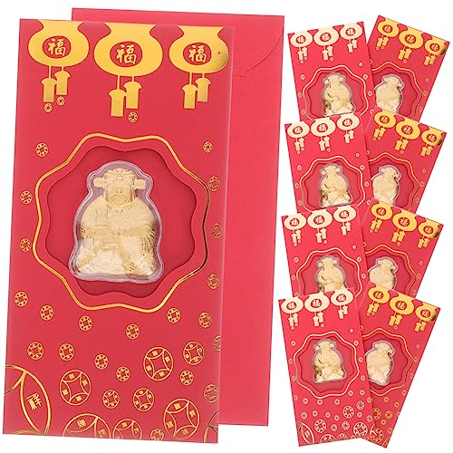 Enveloppes rouges de style chinois lot de 2 Tofficu pochette cadeau pour billet de banque