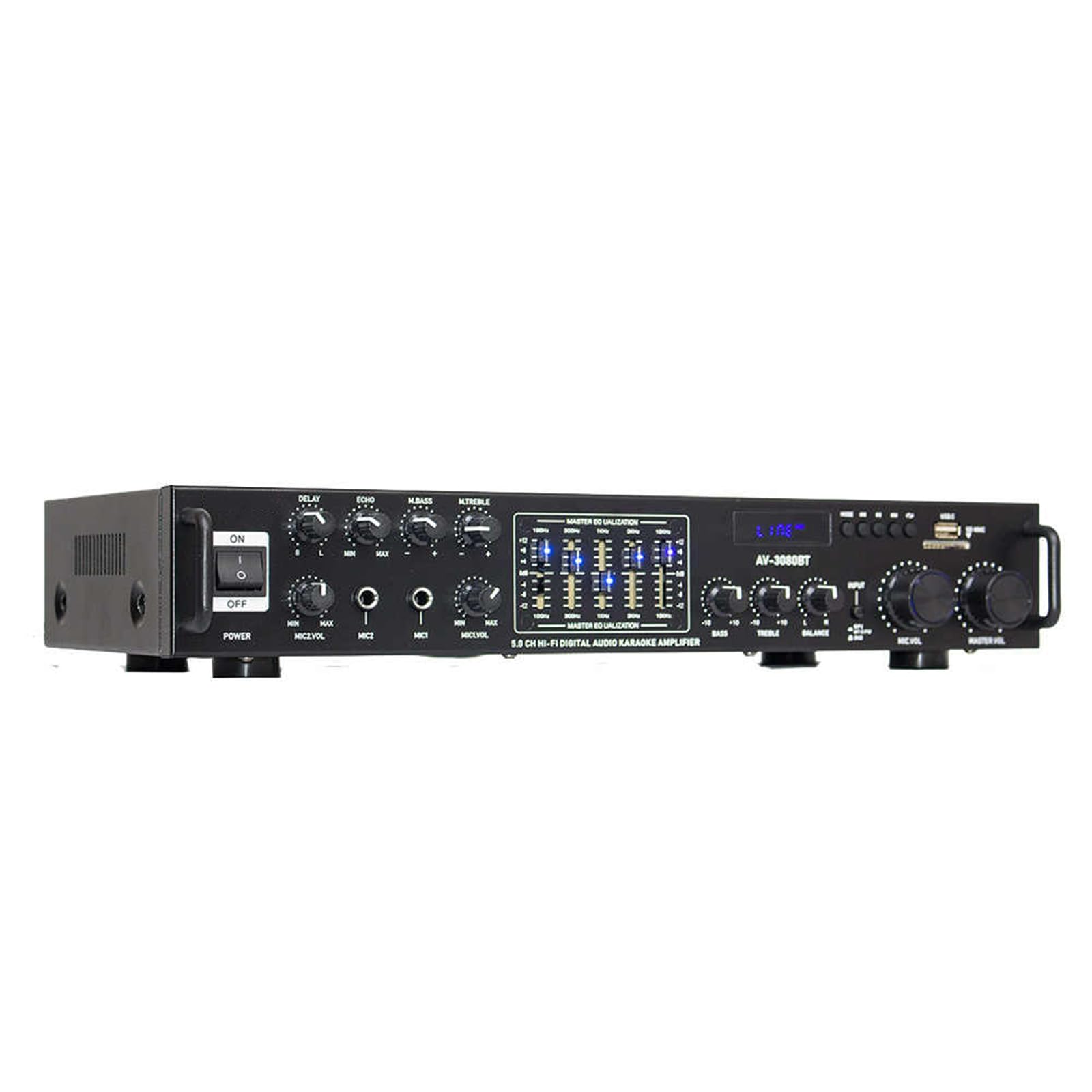 Amplificateur Bluetooth 6.0, Son Surround 5 Canaux | Décodage Optique/coaxial | Réglage Indépendant Des Tonalités (aigus/médiums/graves) | Processeur Audio Professionnel Intégré