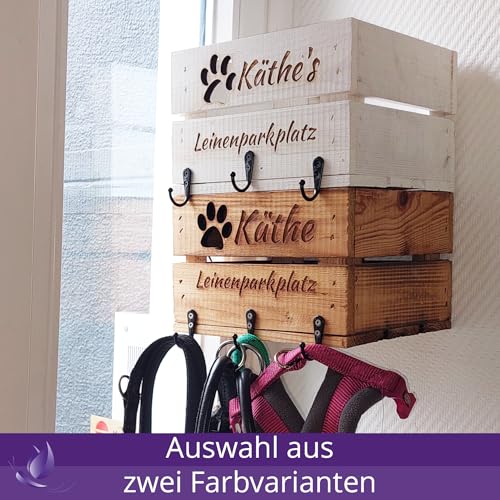 CHICCIE Leinenparkplatz Personalisierte Garderobe für Leinen 22x20x15cm Geflammt