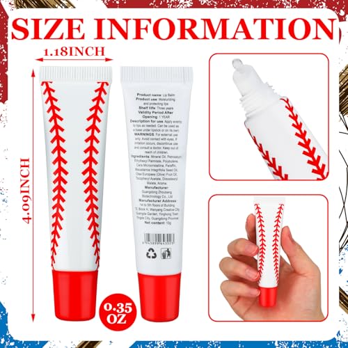 Image of 36 Pcs Baseball Lip Balm Party Favors Bulk Moisturizing Lip Balm Gifts for Women Baseball Team Players Fans Coaches Sports Lovers Party Supplies