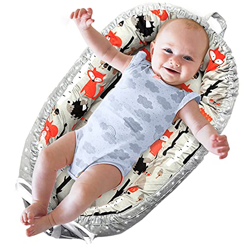 Coco&Lan Baby Lounger, Soft and Breathable Newborn Lounger, Reversible Baby Nest Sleeper, Newborn Lounger Pillow, Portable Baby Cosleeper, Baby Lounger Nest for Travel & Napping Coco&Lan Baby Lounger, Soft and Breathable Newborn Lounger, Reversible Baby Nest Sleeper, Newborn Lounger Pillow, Portable Baby Cosleeper, Baby Lounger Nest for Travel & Napping