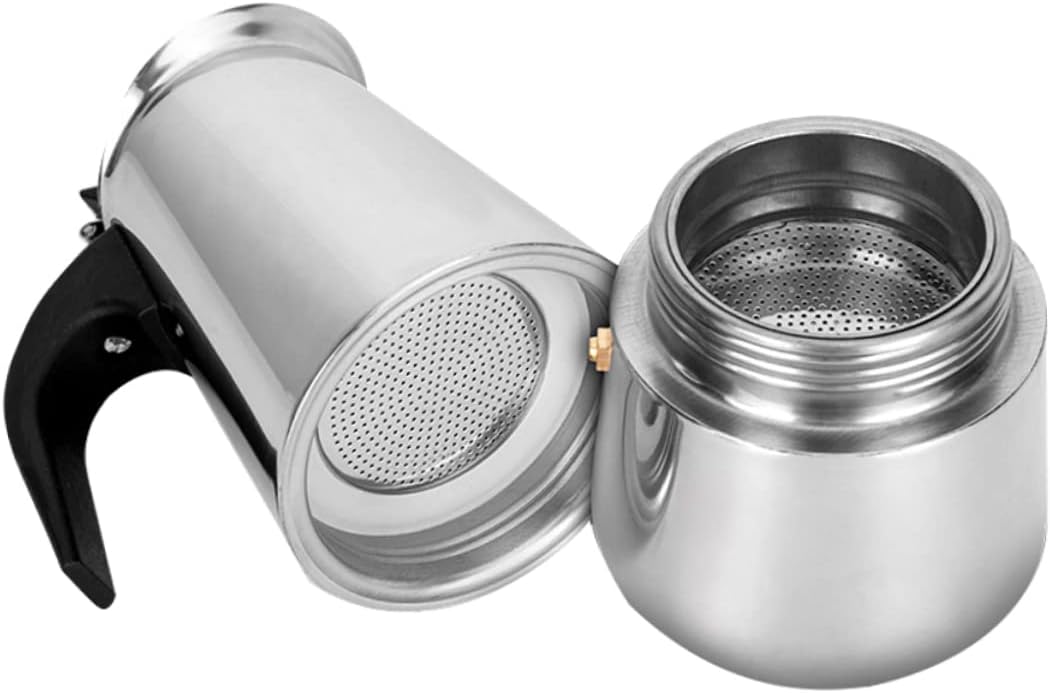 Stainless Steel Espresso Coffee Maker Pot with Pressure Release Scald Handle Suitable for Home Office Restaurant Use