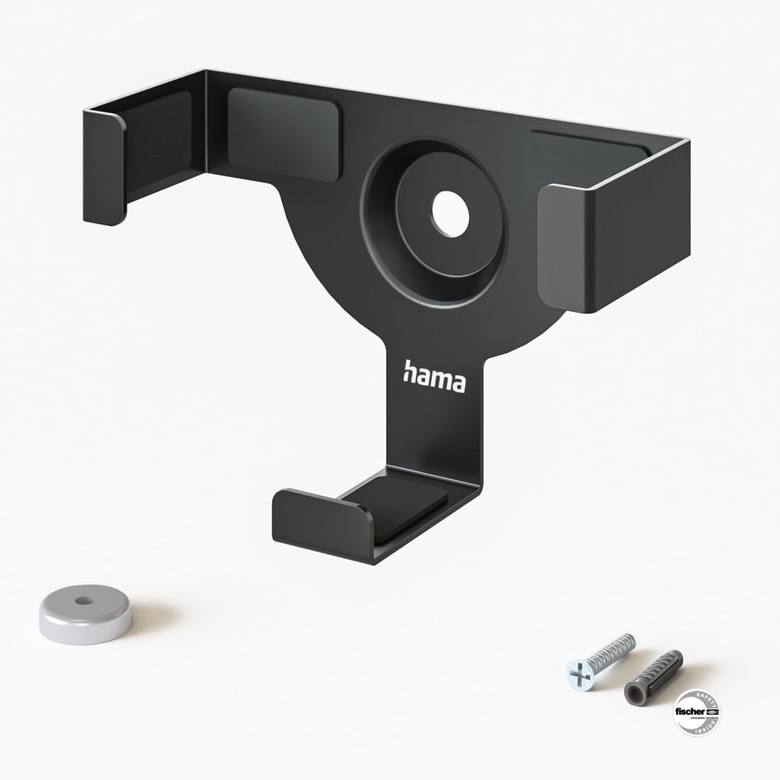 Hama Uchwyt ścienny do Apple TV HD (4. generacji)/4K (1./2./3. generacji), magnetyczny (do montażu Apple TV Box na ścianie lub telewizorze, z kołkami rozporowymi i śrubami VESA) czarny