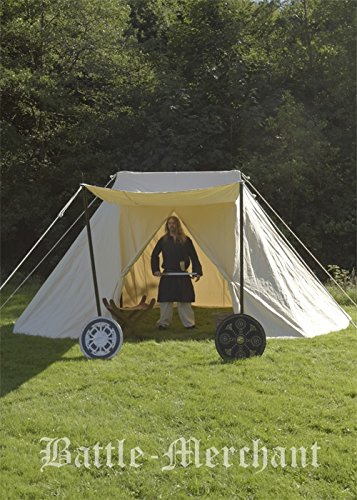 Battle-Merchant - JORVIK historyczna, 4 x 6 m, 425 g/m², kolor: naturalny rycerska firanka magazynowa LARP średniowieczna