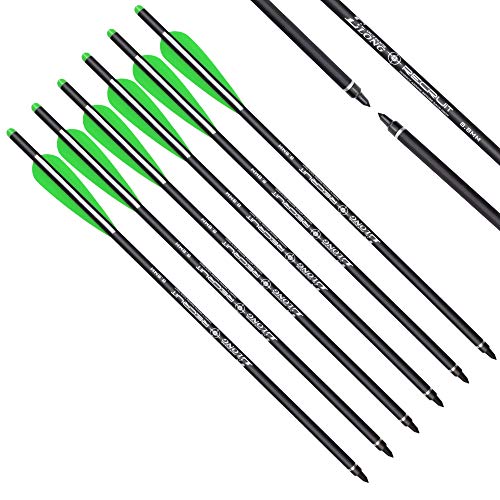 Elong Crossbow Bolts 20 Inch Carbon 6 Pack With Hunting Broadheads 6 Pack, Crossbow Arrows For Hunting Outdoor Target Practice #TOP5