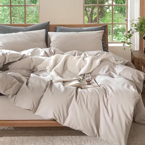 Lanqinglv Bettwäsche 200x220cm Leinen-Farben Microfaser Bettwäscheset Uni Unifarben Doppelbett Bettbezug mit Reißverschluss und 2 Kissenbezüge 80x80 cm - Romantisch und Elegant 1 Lanqinglv Bettwäsche 200x220cm Leinen-Farben Microfaser Bettwäscheset Uni Unifarben Doppelbett Bettbezug mit Reißverschluss und 2 Kissenbezüge 80x80 cm - Romantisch und Elegant