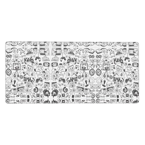 Alfombrilla de ratón para videojuegos para niños, alfombrilla de ratón para juegos, alfombrilla de ratón grande con teclado de goma, 40 x 90 cm