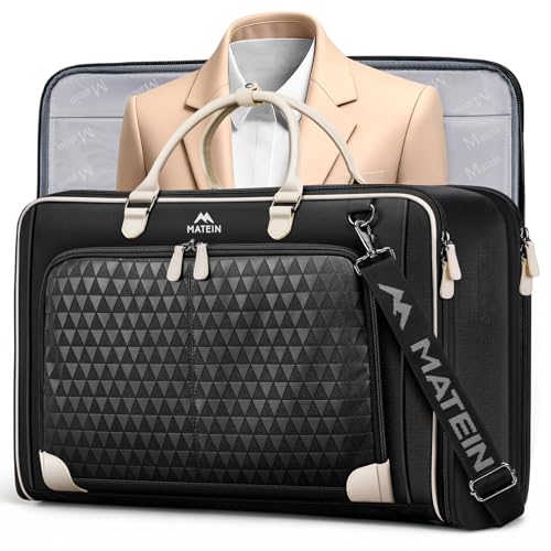 MATEIN Carry On Garment Bags for Airplanes, Women Travel Garment Bags for Dresses Up to 5 Suits with Aroma Pads, Convertible Hanging Clothes Suit Carrier with Shoe Compartment Fit 15.6' Laptop
